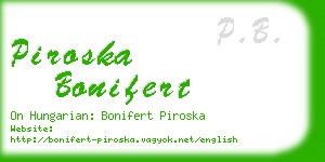 piroska bonifert business card